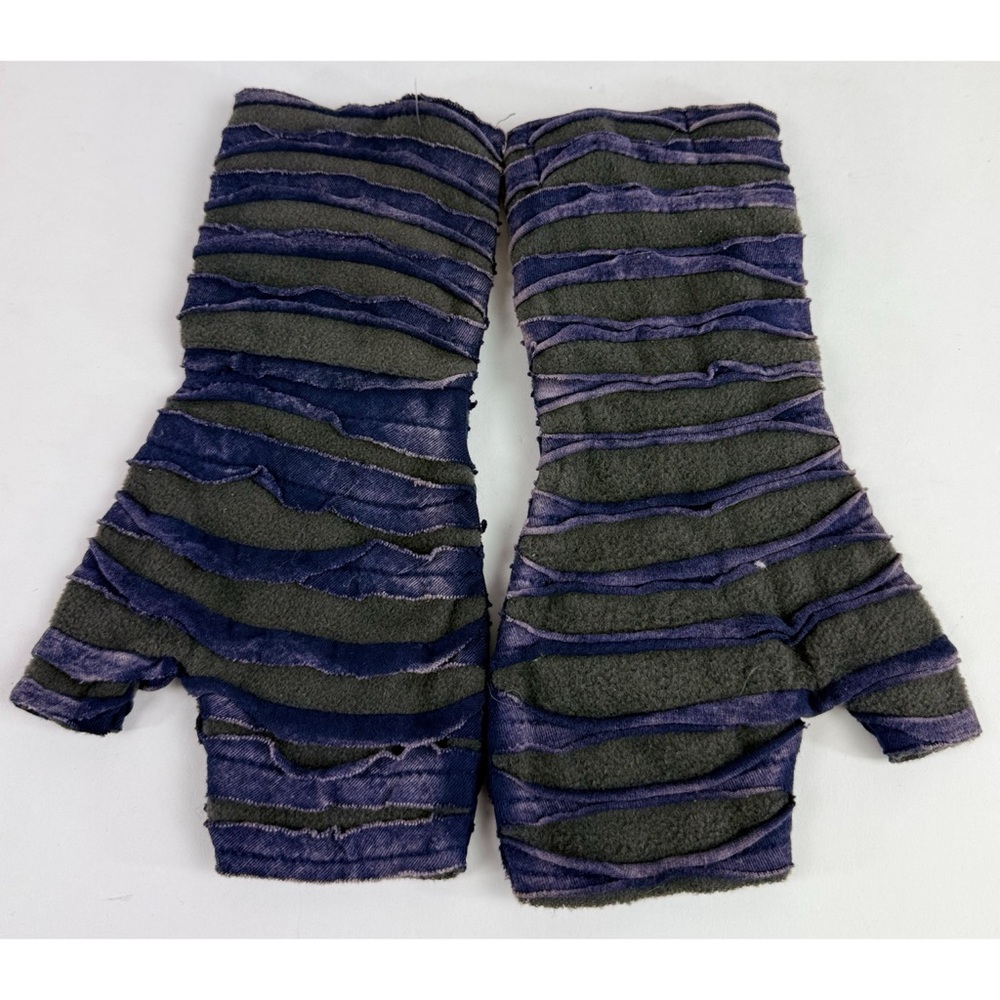 Boho Embroidered Fingerless Gloves Colorful with Floral Design 100% Cotton - Picture 5 of 8